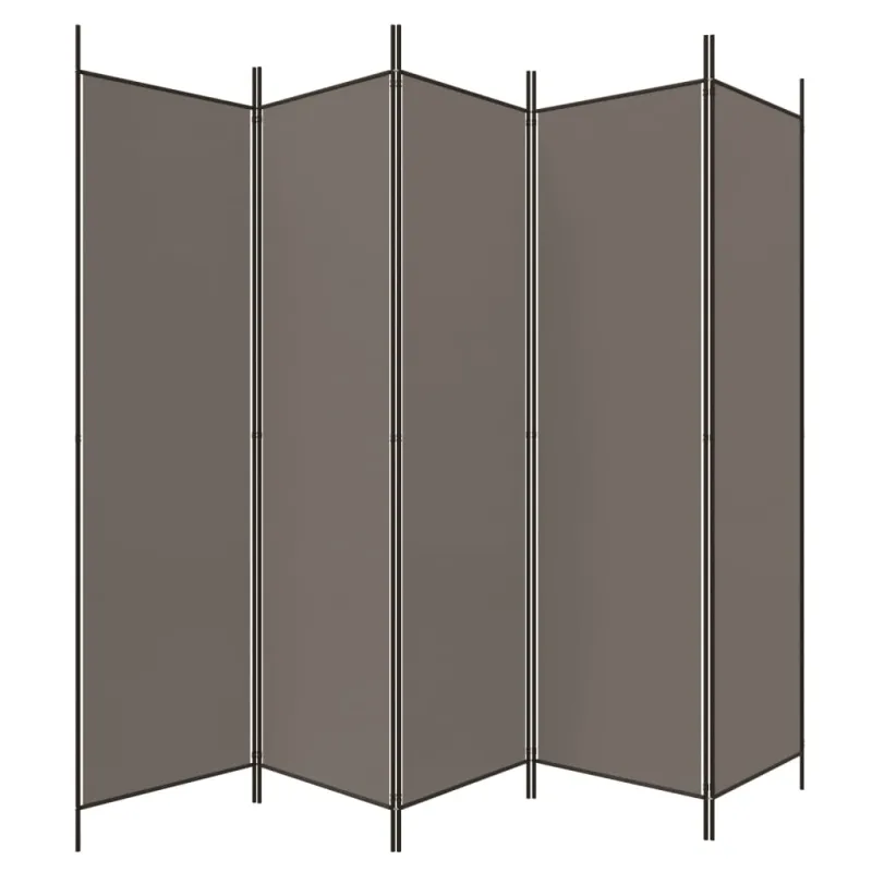 Kambario pertvara, 5 dalių, antracito, 250x200cm, audinys