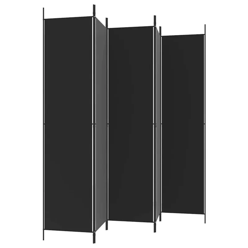 Kambario pertvara, 5 dalių, juodos spalvos, 250x220cm, audinys