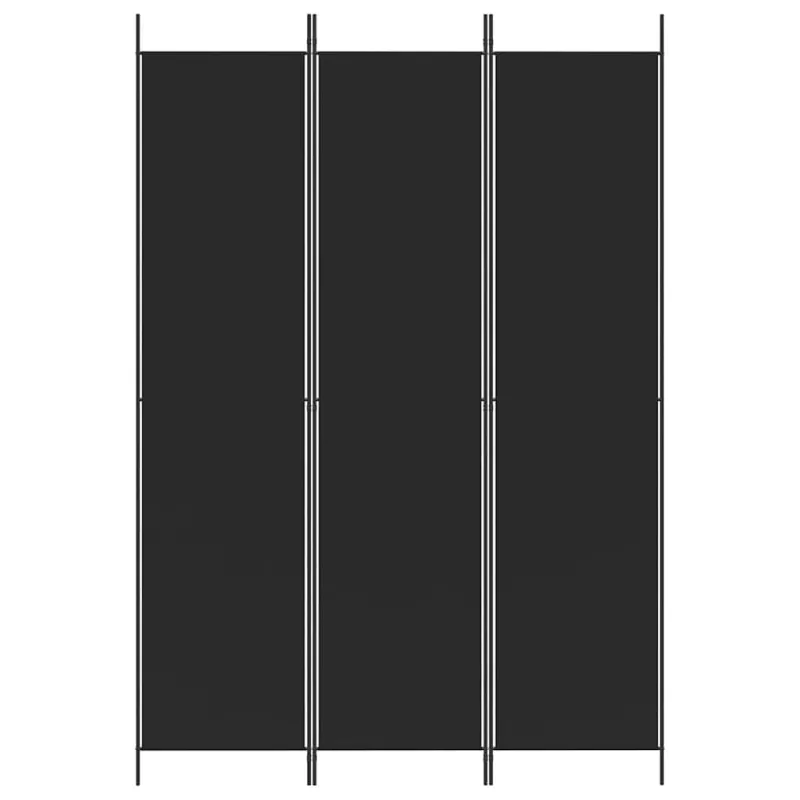 Kambario pertvara, 3 dalių, juodos spalvos, 150x220cm, audinys