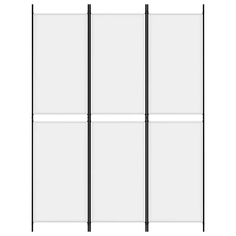 Kambario pertvara, 3 dalių, baltos spalvos, 150x200cm, audinys