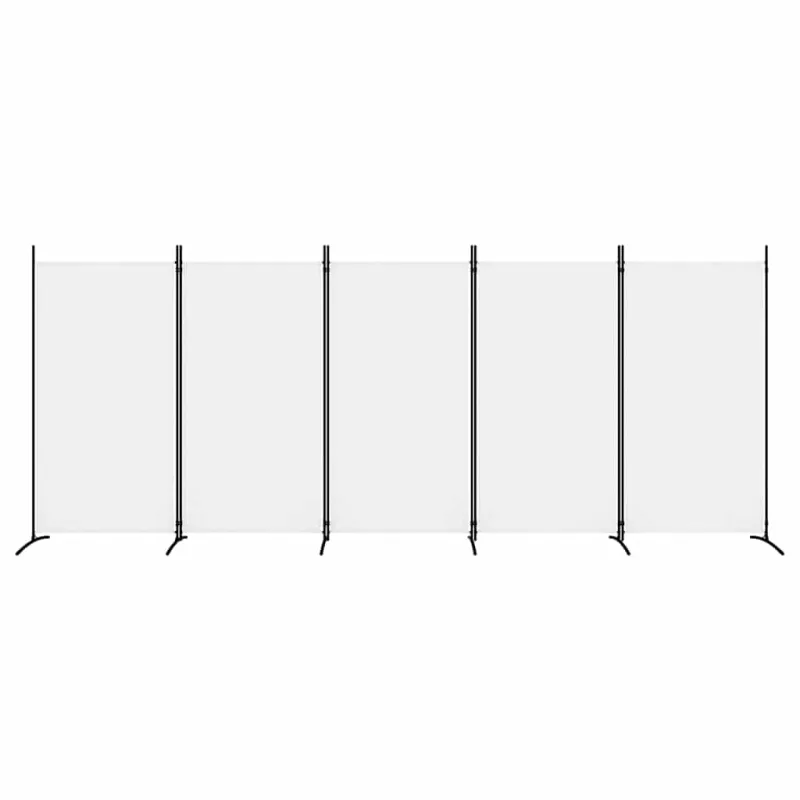 Kambario pertvara, 5 dalių, baltos spalvos, 433x180cm, audinys