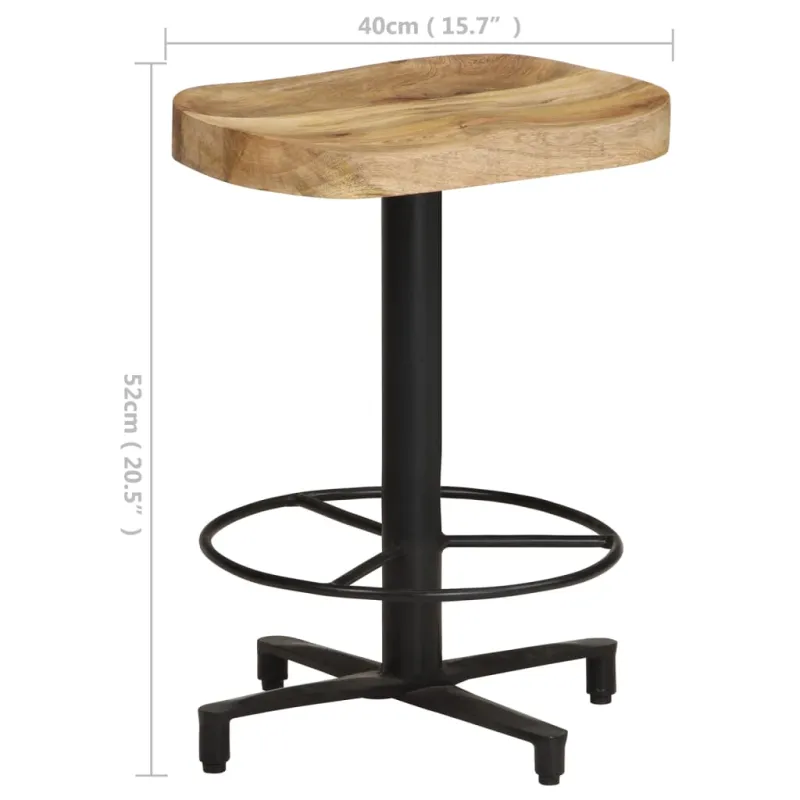 Baro taburetės, 2vnt., 52cm, mango medienos masyvas