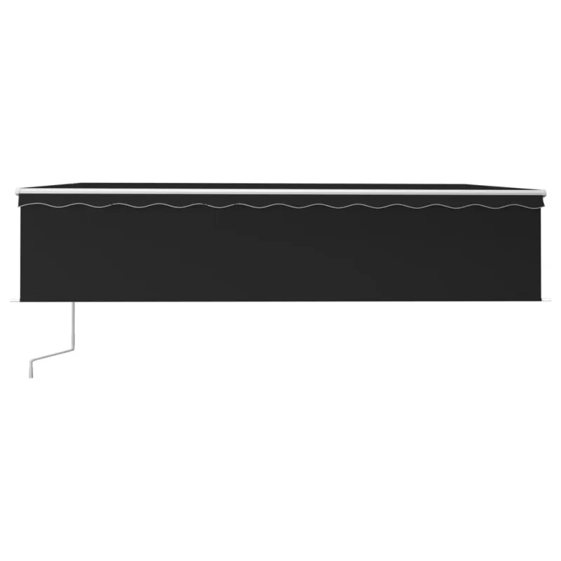 Markizė su uždanga/LED/vėjo jutikliu, antracito, 6x3m