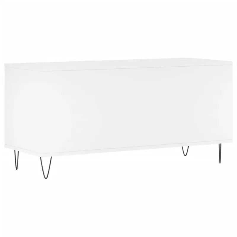 Vinilinių plokštelių spintelė, balta, 100x38x48cm, mediena