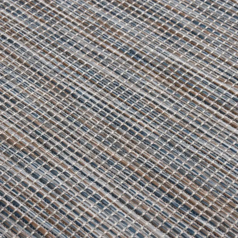 Lauko kilimėlis, rudas ir mėlyna, 200x280cm, plokščio pynimo