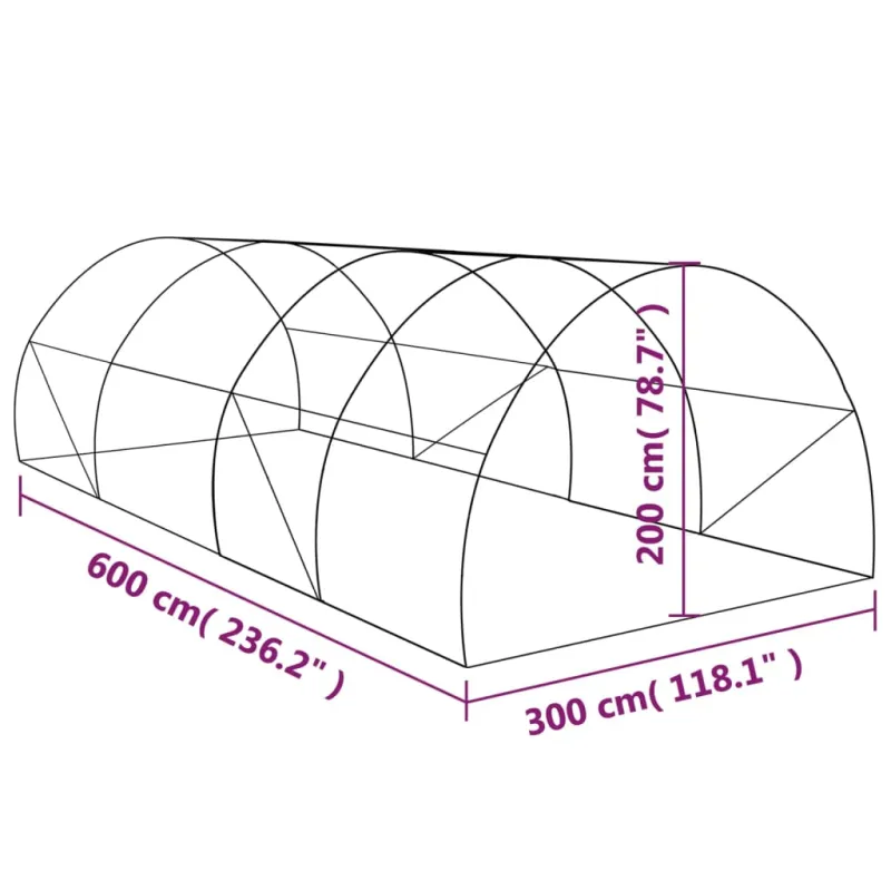 Šiltnamis, 600x300x200cm, 18m²