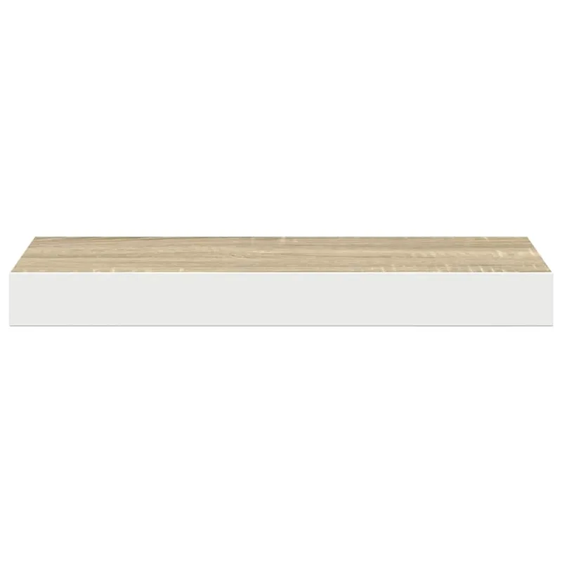 Pakabinamos lentynos, 2vnt., ąžuolo/baltos, 50x23x3,8cm, MDF