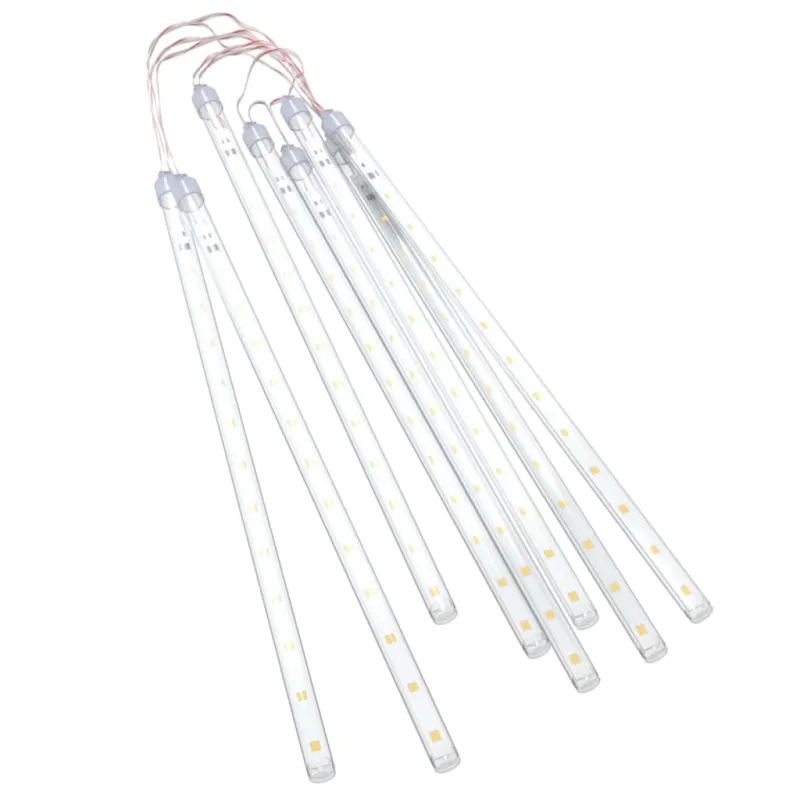 Girlianda meteorų lietus, 8vnt., 30cm, 192 šiltos baltos LED