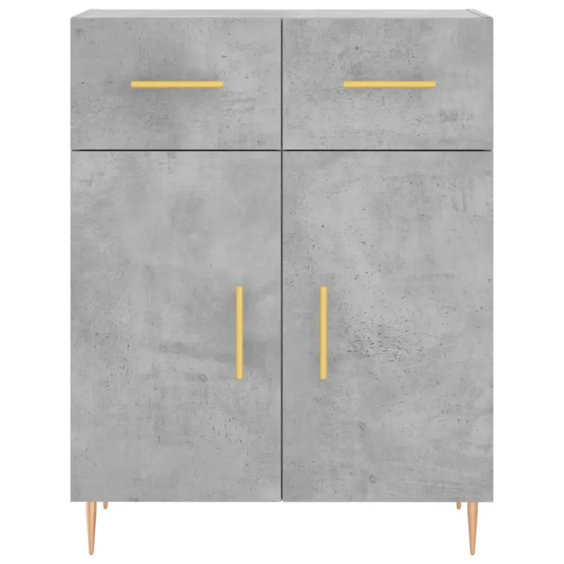 Šoninė spintelė, betono pilka, 69,5x34x90cm, apdirbta mediena