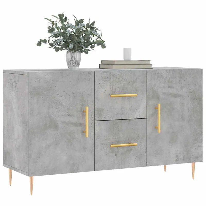 Šoninė spintelė, betono pilka, 100x36x60cm, apdirbta mediena