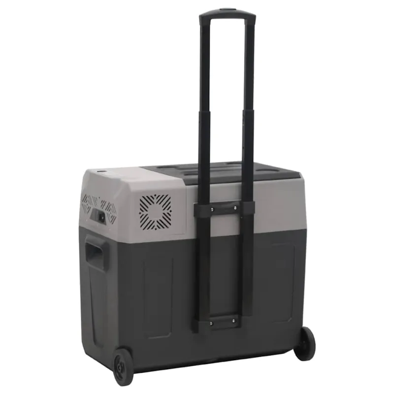 Šaltdėžė su ratukais ir rankena, juoda ir pilka, 40l, PP