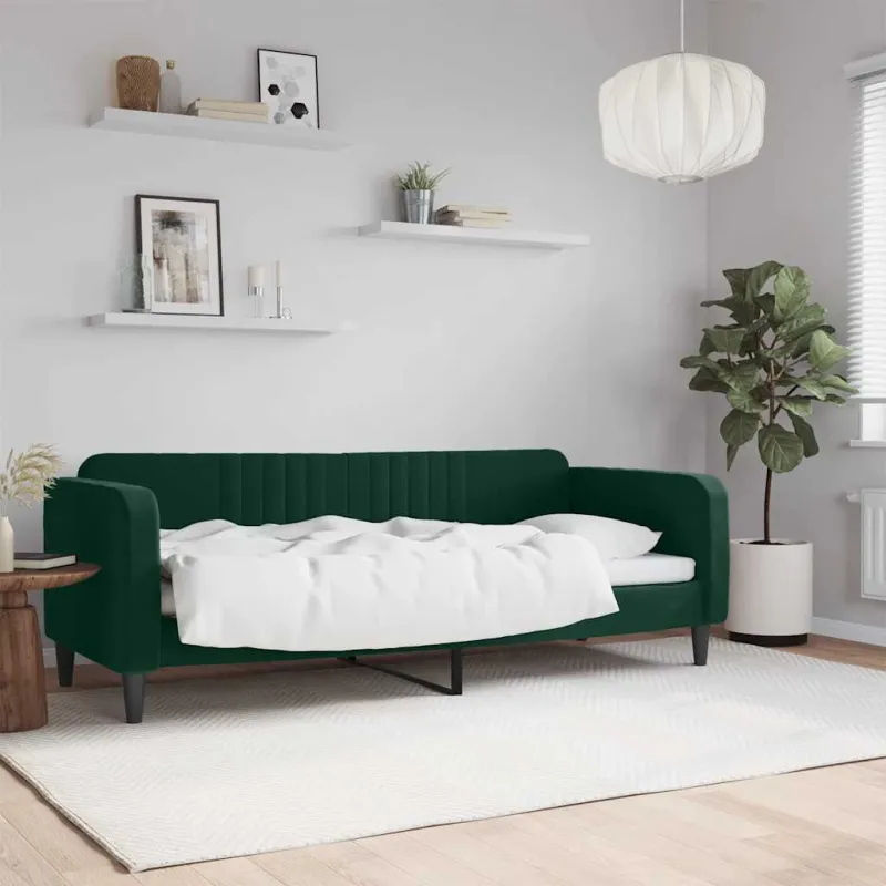 Sofa, tamsiai žalios spalvos, 80x200cm, aksomas