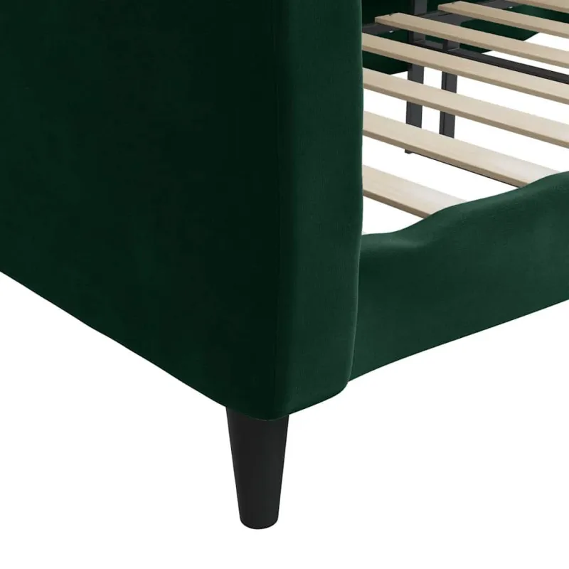 Sofa, tamsiai žalios spalvos, 90x200cm, aksomas