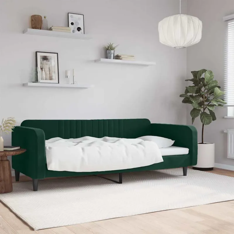 Sofa, tamsiai žalios spalvos, 100x200cm, aksomas