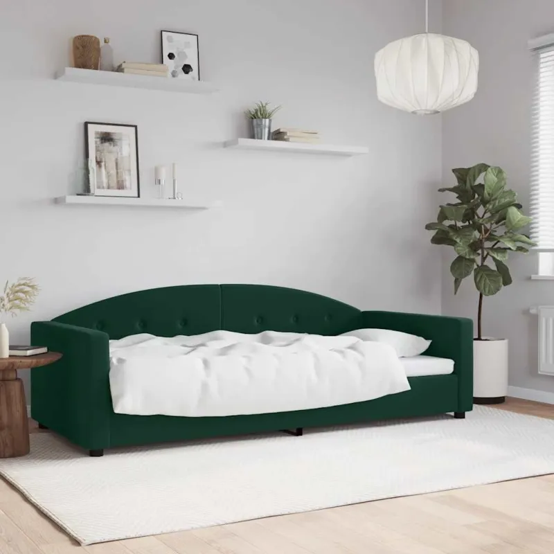 Sofa, tamsiai žalios spalvos, 90x200cm, aksomas