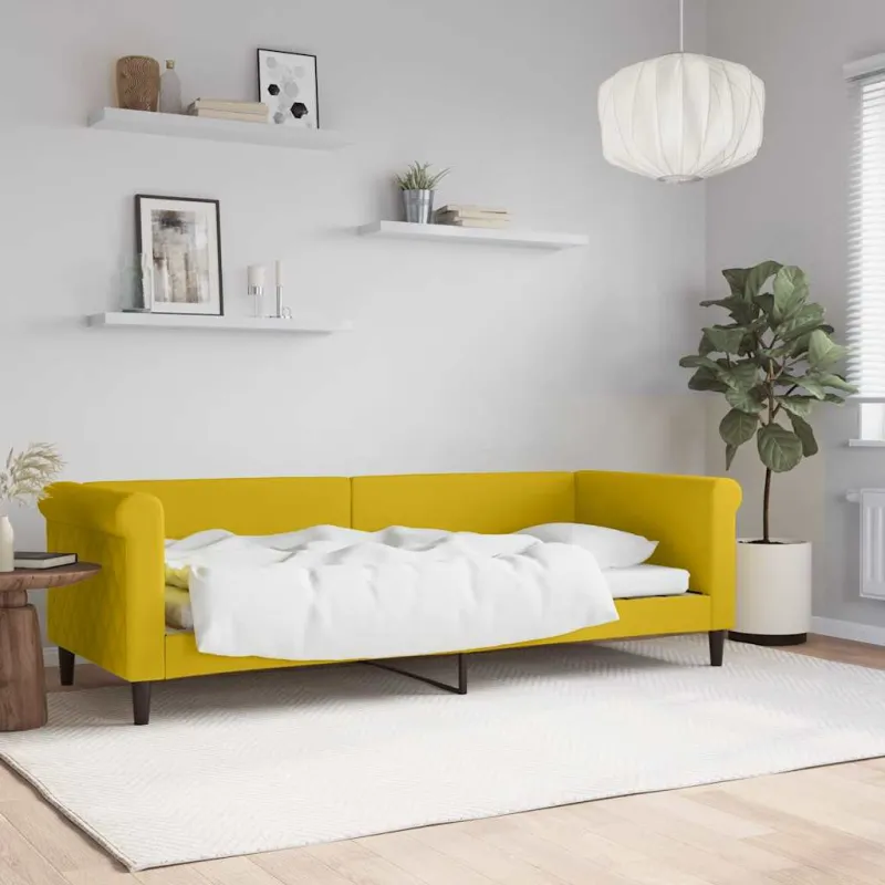 Sofa, geltonos spalvos, 80x200cm, aksomas