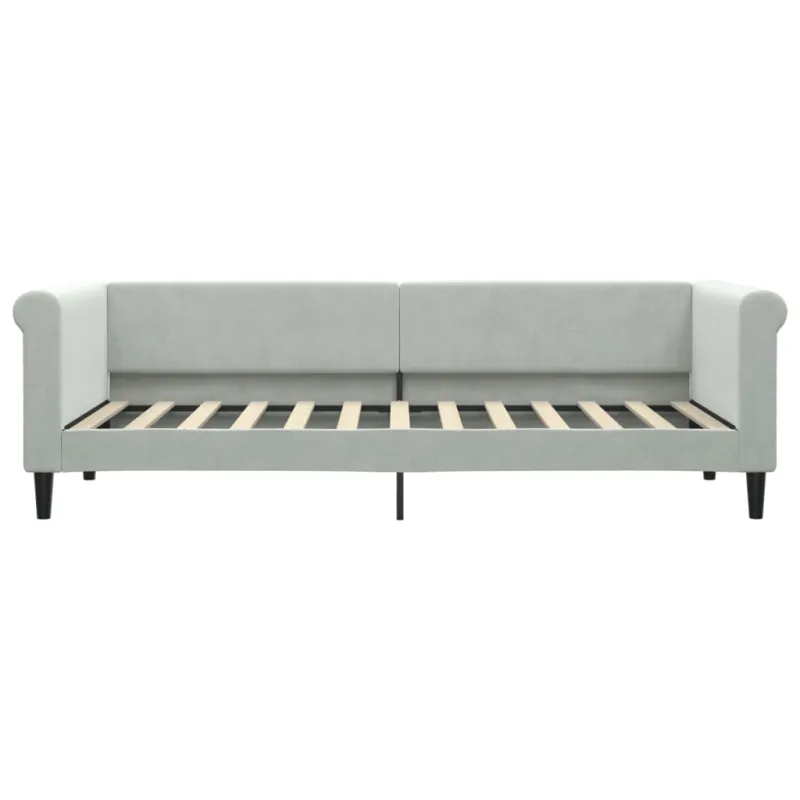 Sofa, šviesiai pilkos spalvos, 80x200cm, aksomas