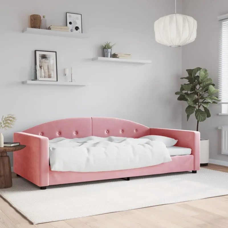 Sofa, rožinės spalvos, 100x200cm, aksomas