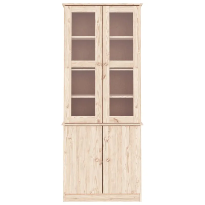Stiklinė eksponavimo spintelė ALTA, 77x35x186,5cm, pušis