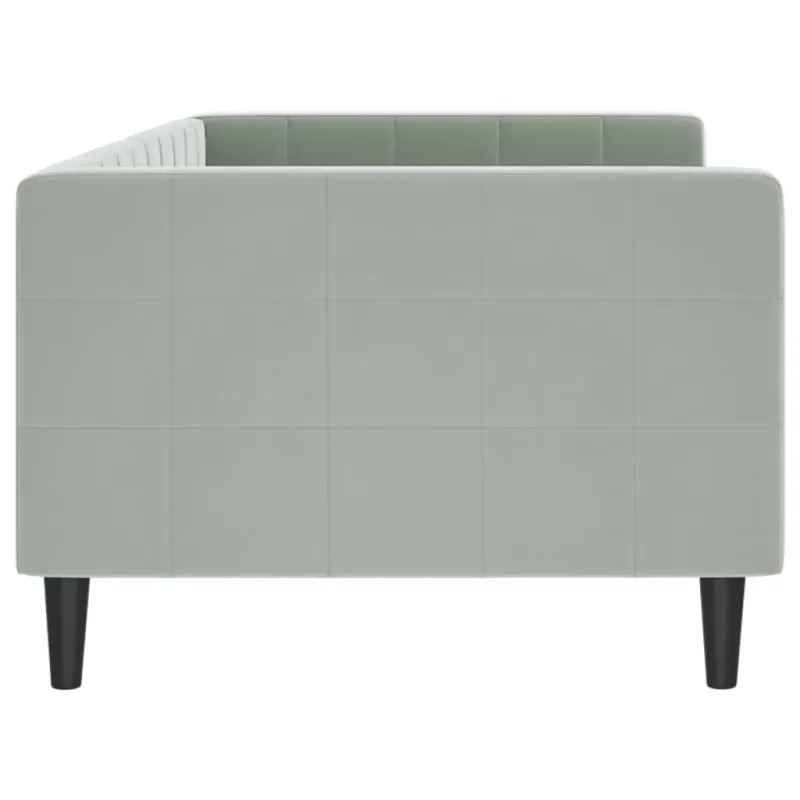 Sofa, šviesiai pilkos spalvos, 90x200cm, aksomas