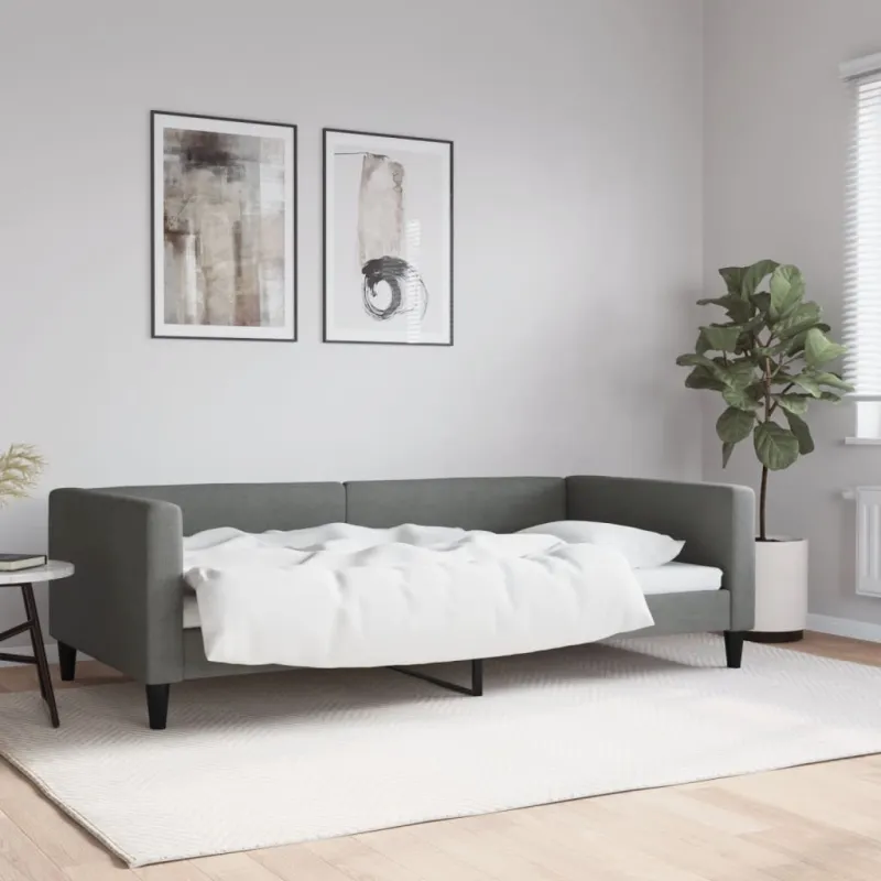 Sofa, tamsiai pilkos spalvos, 100x200cm, audinys