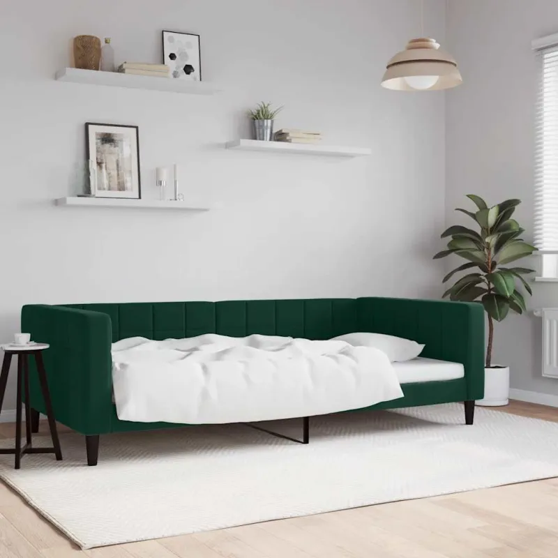Sofa, tamsiai žalios spalvos, 100x200cm, aksomas