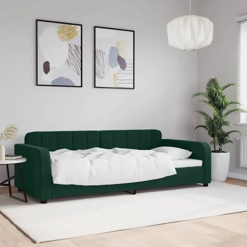 Sofa, tamsiai žalios spalvos, 90x200cm, aksomas