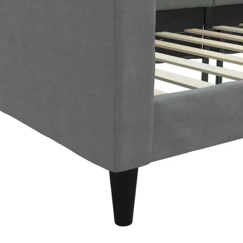 Sofa, tamsiai pilkos spalvos, 90x190cm, audinys