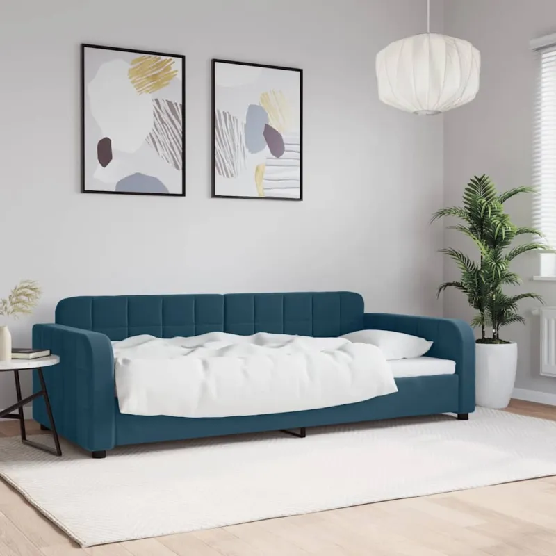 Sofa, mėlynos spalvos, 90x200cm, aksomas