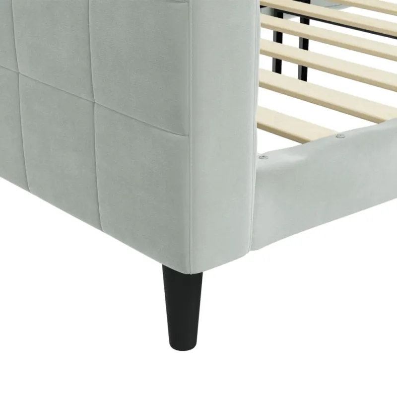 Sofa, šviesiai pilkos spalvos, 100x200cm, aksomas
