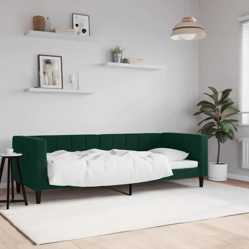 Sofa, tamsiai žalios spalvos, 80x200cm, aksomas
