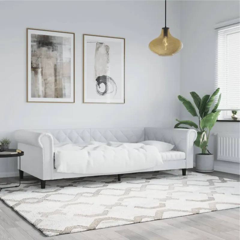 Sofa, baltos spalvos, 80x200cm, dirbtinė oda