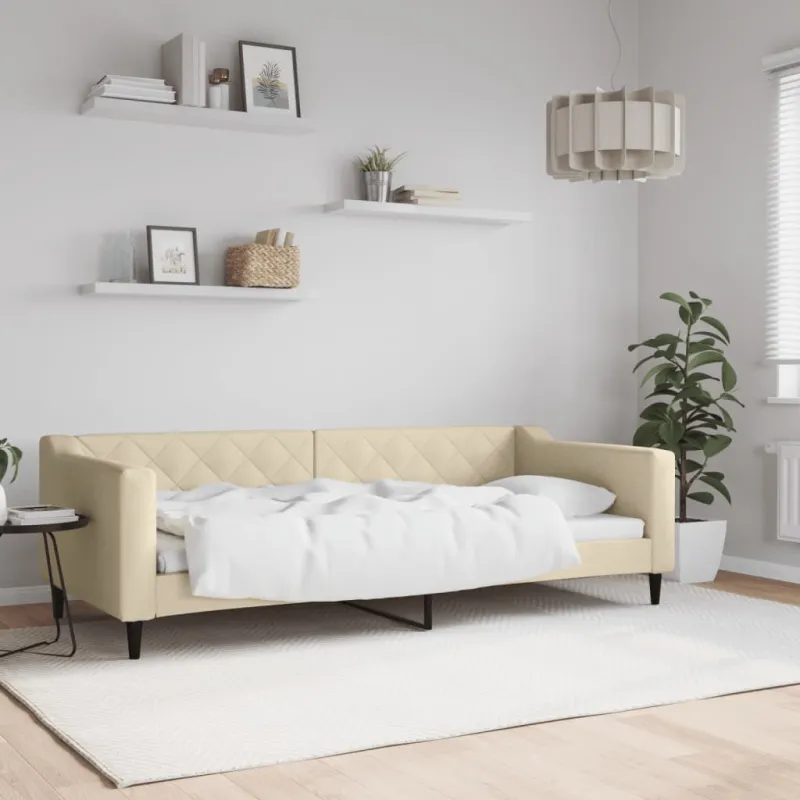Sofa, kreminės spalvos, 90x200cm, audinys