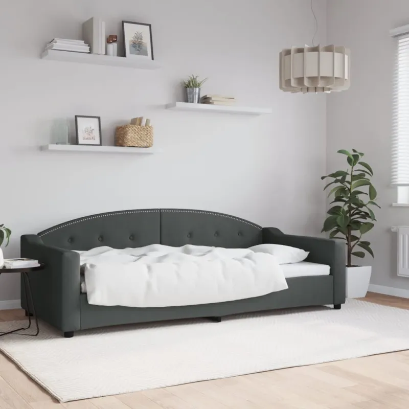 Sofa, tamsiai pilkos spalvos, 90x200cm, audinys