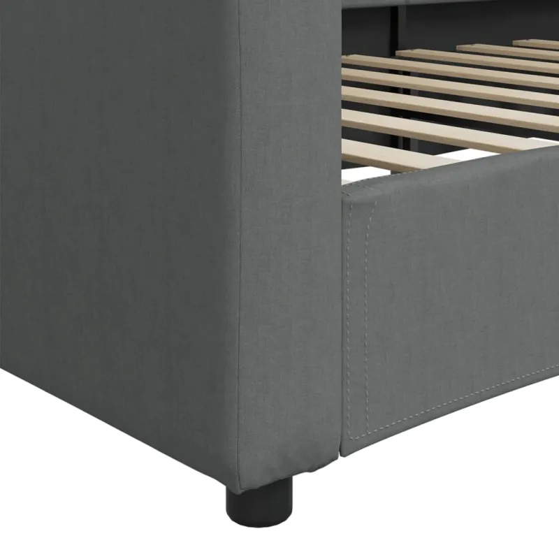 Sofa, tamsiai pilkos spalvos, 90x200cm, audinys