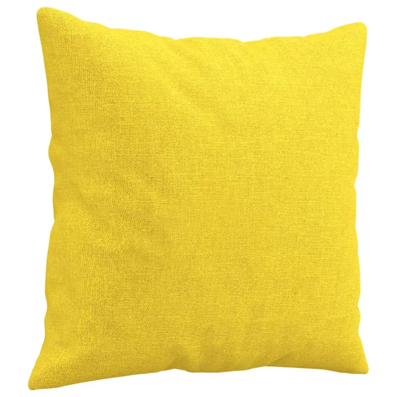 Dvivietė sofa su pagalvėlėmis, šviesiai geltona, 120cm, audinys