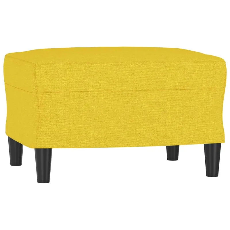 Trivietė sofa su pakoja, šviesiai geltona, 180cm, audinys