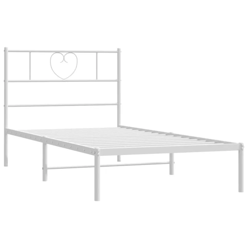Lovos rėmas be čiužinio, baltas, 75x190cm, metalas
