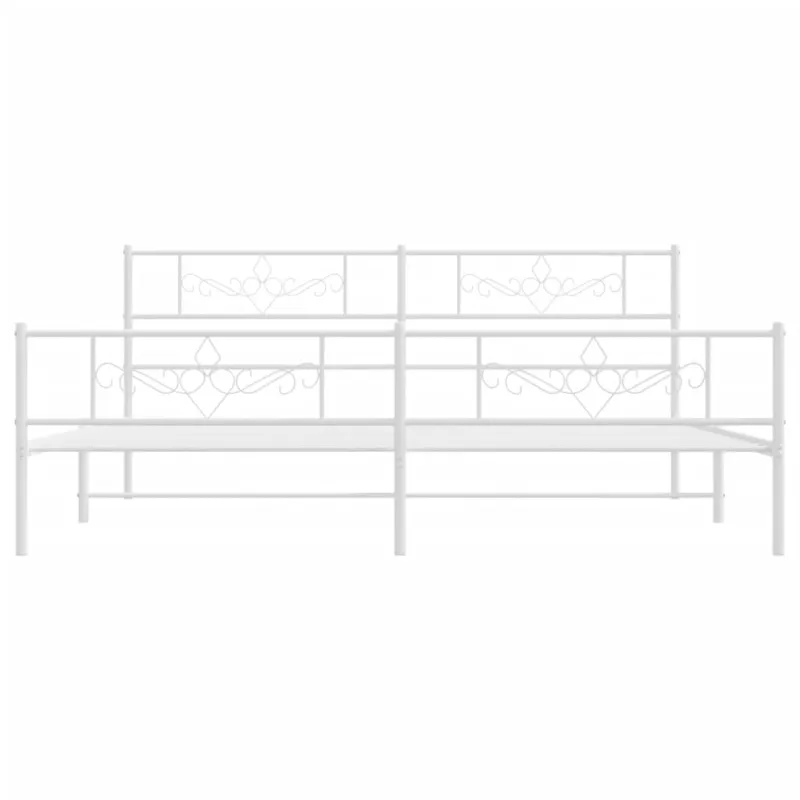 Lovos rėmas su galvūgaliu/kojūgaliu, baltas, 200x200cm, metalas