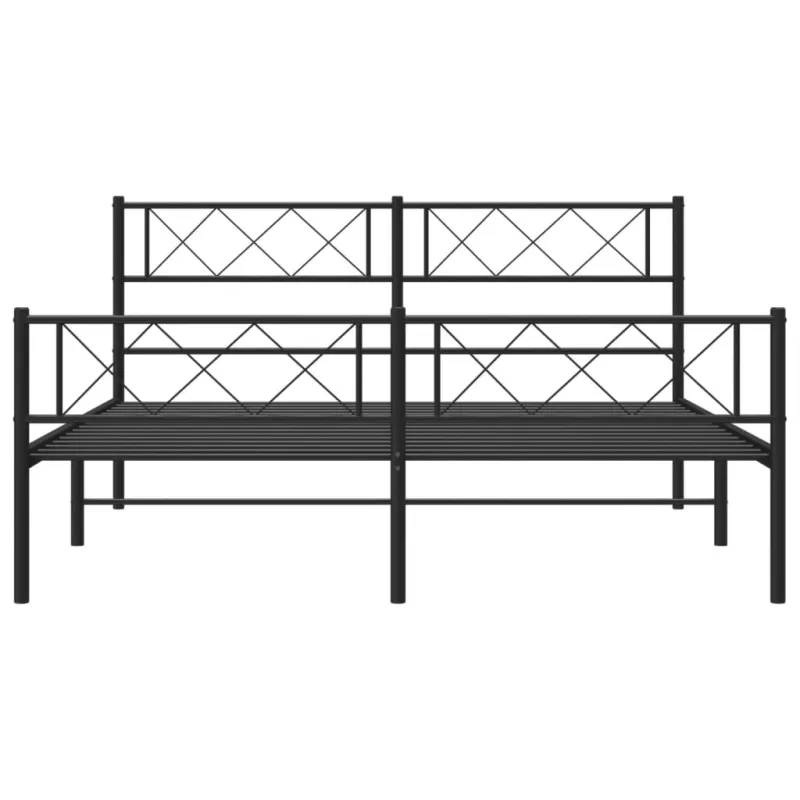 Lovos rėmas su galvūgaliu/kojūgaliu, juodas, 140x200cm, metalas