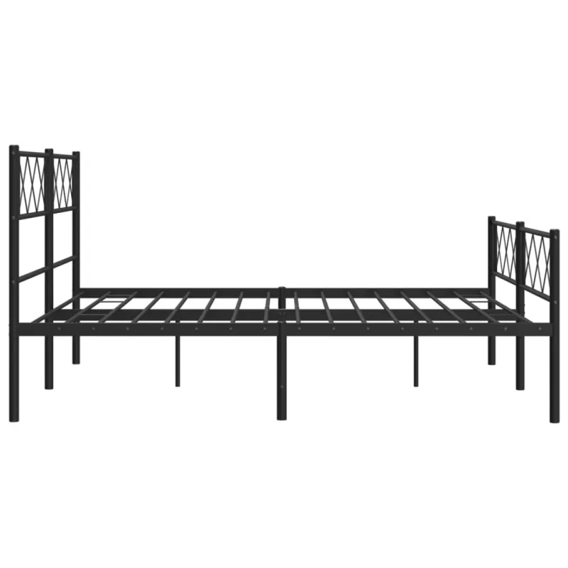 Lovos rėmas su galvūgaliu/kojūgaliu, juodas, 140x200cm, metalas