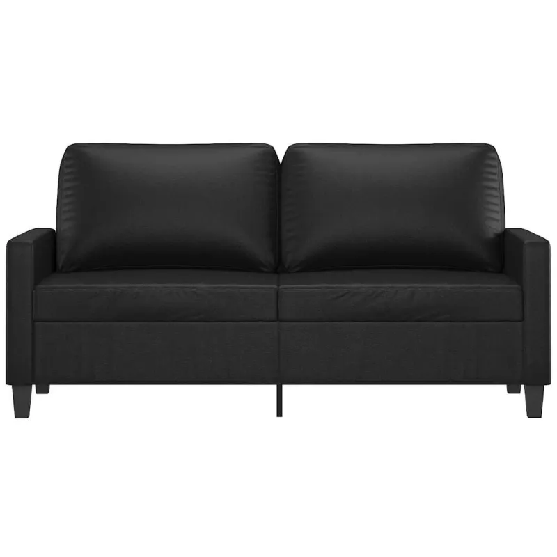 Dvivietė sofa, juodos spalvos, 140cm, dirbtinė oda