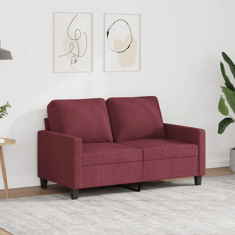 Dvivietė sofa, raudonojo vyno spalvos, 120cm, audinys