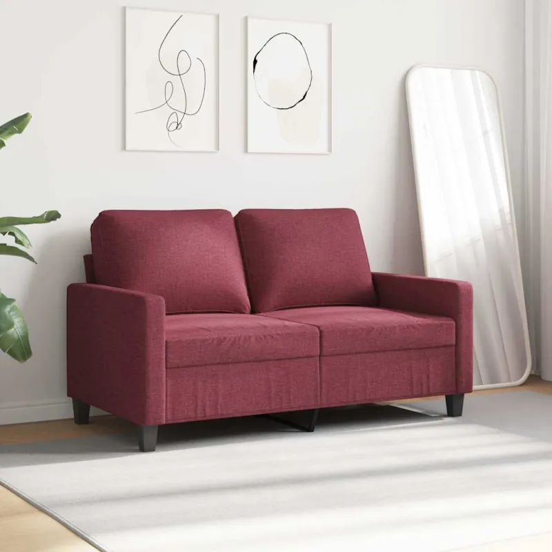 Dvivietė sofa, raudonojo vyno spalvos, 120cm, audinys