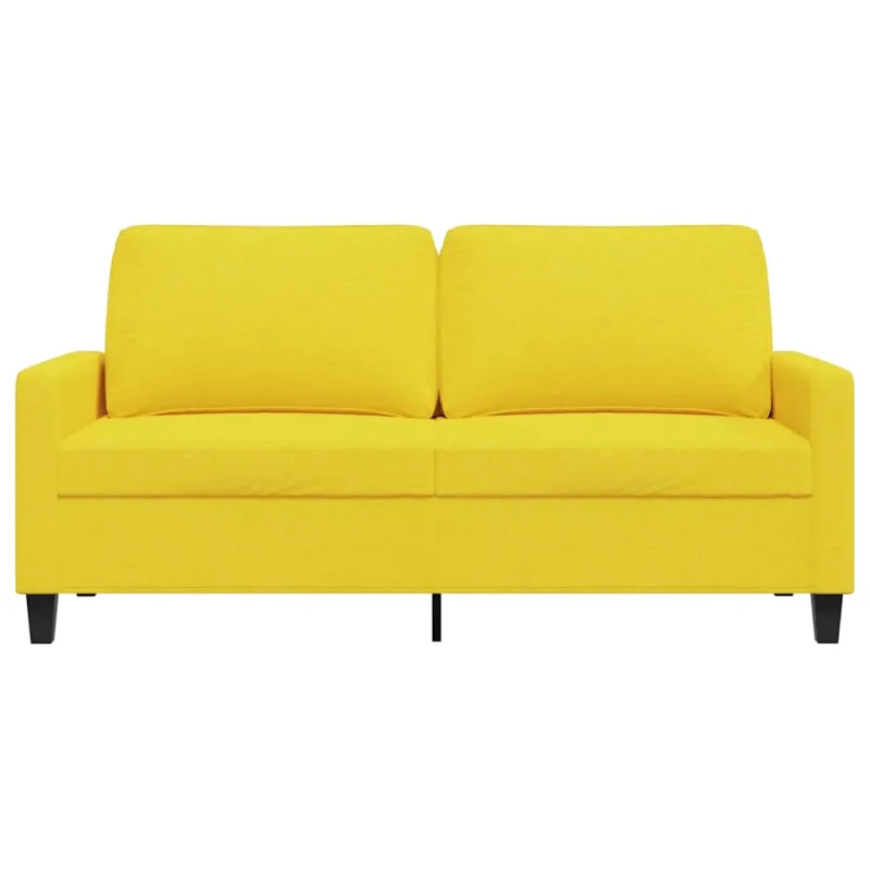 Dvivietė sofa, šviesiai geltonos spalvos, 140cm, audinys