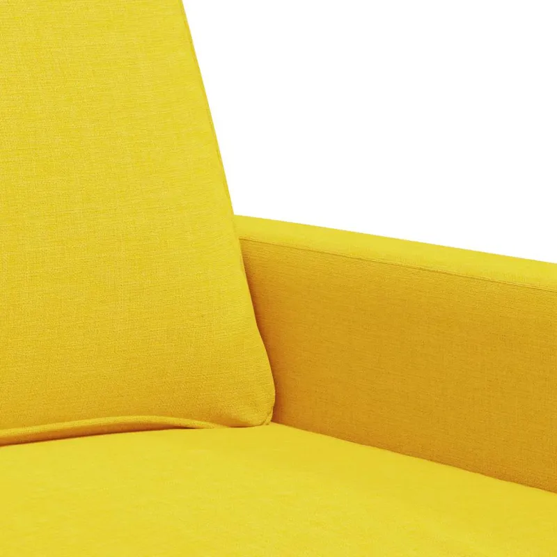 Dvivietė sofa, šviesiai geltonos spalvos, 140cm, audinys