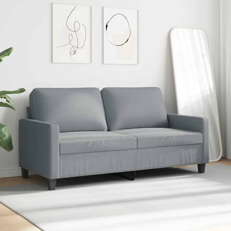 Dvivietė sofa, šviesiai pilkos spalvos, 140cm, audinys