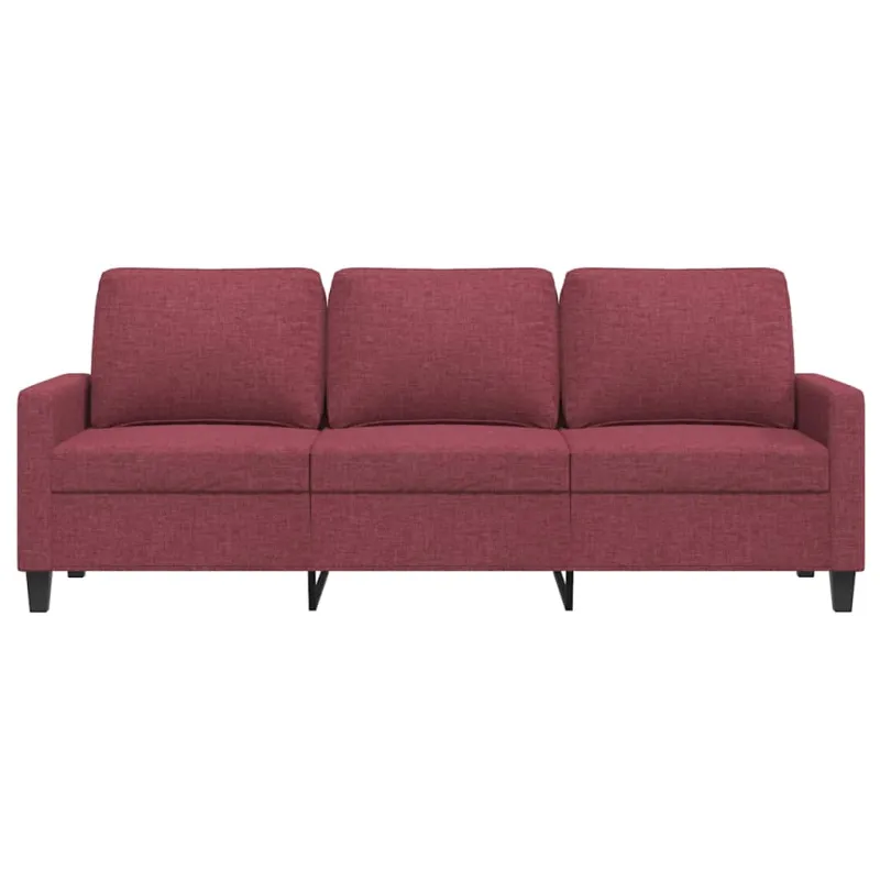Trivietė sofa, raudonojo vyno spalvos, 180cm, audinys