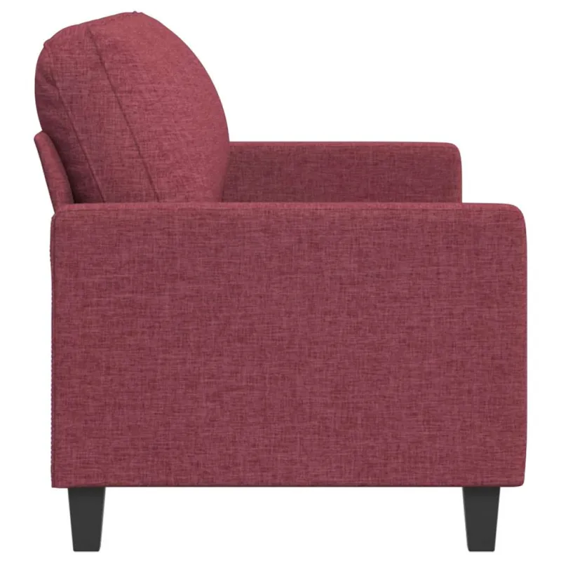 Trivietė sofa, raudonojo vyno spalvos, 180cm, audinys