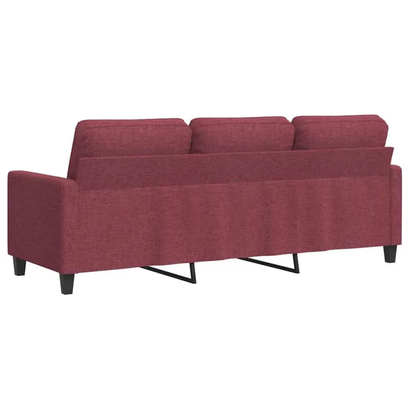 Trivietė sofa, raudonojo vyno spalvos, 180cm, audinys